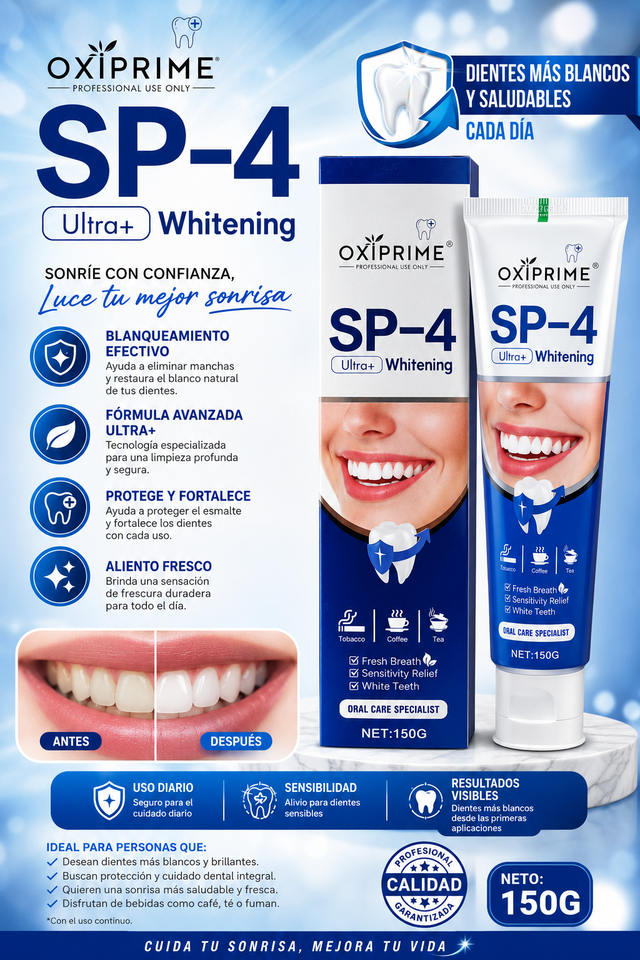 PASTA DENTAL BLANQUEADORA EFECTIVO OXIPRIME FORMULA AVANZADA ULTRA+